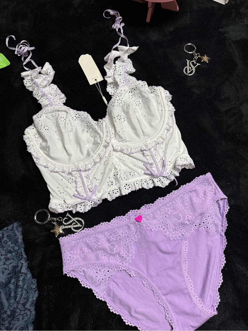 Lace Eyelet Bustier & Free Panty For Love & Lemons Top Blouse